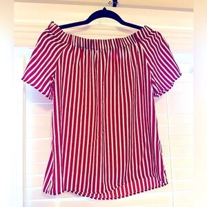 NWT Size 2 H&M Off Shoulder Striped Blouse